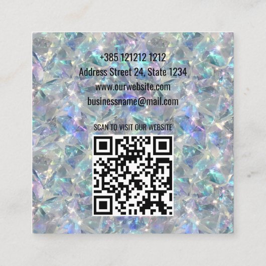 Holografische Opal Stone achtergrond Vierkante Visitekaartje (Achterkant)
