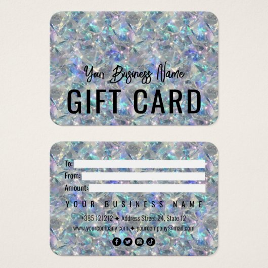 Holografische Opal Stone achtergrond Visitekaartje (Voorkant /achterkant)