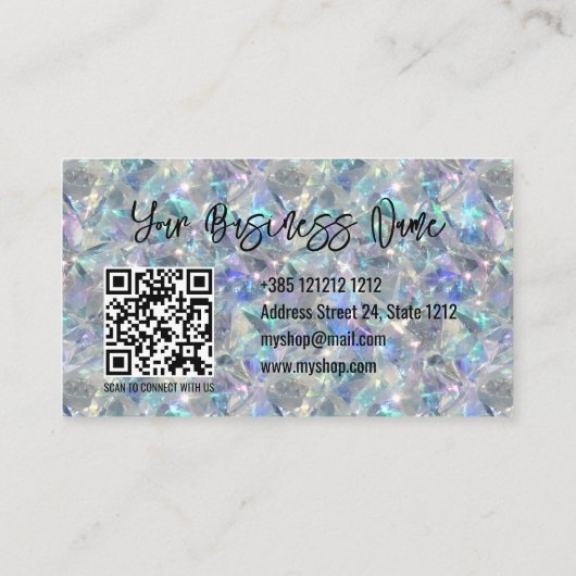 Holografische Opal Stone achtergrond Visitekaartje (Achterkant)