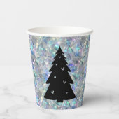 Holografische Opal Stone achtergrond Vrolijk Kerst Papieren Bekers (Achterkant)