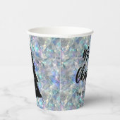 Holografische Opal Stone achtergrond Vrolijk Kerst Papieren Bekers (Rechts)