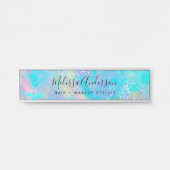 Holografische Opal Stone Glitter Calligrafie Deurbordje (Voorkant)