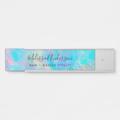 Holografische Opal Stone Glitter Calligrafie Deurbordje (Voorkant)
