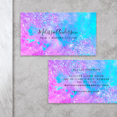 Holografische Opal Stone Glitter Calligrafie Visitekaartje