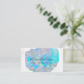 Holografische Opal Stone Glitter Marble Visitekaartje (Staand voorkant)