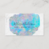 Holografische Opal Stone Glitter Marble Visitekaartje (Voorkant)