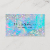 Holografische Opal Stone Glitter Nail Tech Visitekaartje (Voorkant)