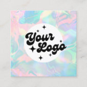 Holografische Opal Stone logo Vierkante Visitekaartje (Voorkant)