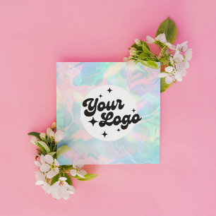 Holografische Opal Stone logo Vierkante Visitekaartje