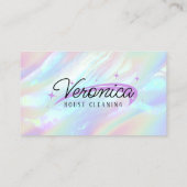 Holografische Opal Stone Maid House Reiniging Visitekaartje (Achterkant)