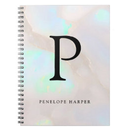 Holografische Opale Iridiserende Monogram Stijl Notitieboek