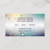 Holografische oppervlakte en waterdruppels visitekaartje (Achterkant)