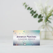 Holografische oppervlakte en waterdruppels visitekaartje (Staand voorkant)