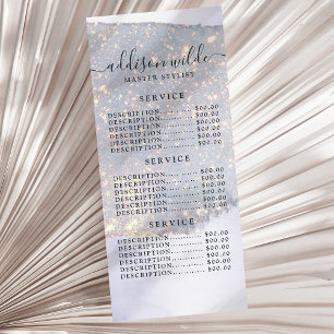 Holografische Paarse Glitter Luxe Glam Prijslijst Reclamekaart