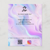Holografische paarse qr code instagram business lo flyer (Voorkant)