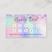 Holografische paarse roze qr code corporate logo klantenkaartje (Voorkant)