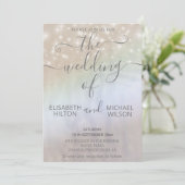 Holografische parel schittert romantische kalligra kaart (Staand voorkant)