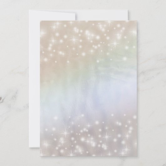 Holografische parel schittert romantische kalligra kaart (Achterkant)