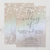 Holografische parel schittert romantische kalligra kaart (Voorkant / Achterkant)