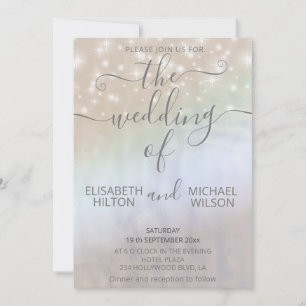 Holografische parel schittert romantische kalligra kaart