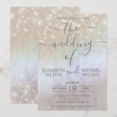 Holografische parel schittert romantische trendy kaart (Voorkant / Achterkant)