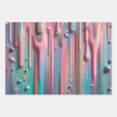 holografische parelmoerdruppel inpakpapier vel (Voorkant 3)