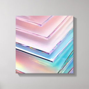 Holografische Pastel Achtergrond Canvas Afdruk