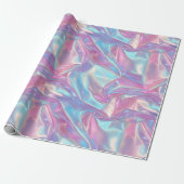 holografische pastel iriserend cadeaupapier (Uitgerold)
