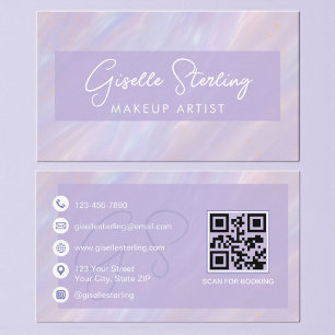 Holografische Pastel Make-up Kunstenaar Profession Visitekaartje