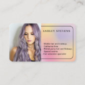 Holografische pastel Social Media QR Code Foto Log Visitekaartje (Achterkant)