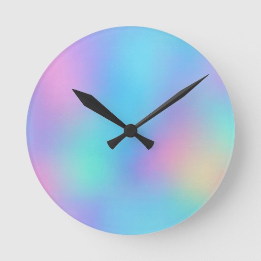 Holografische Pasteldroom Ronde Klok (Voorkant)