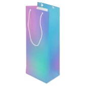 Holografische Pasteldroom Wijn Cadeautas (Achterkant Gekanteld)