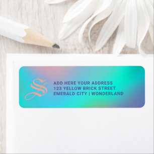 Holografische Pastels Monogram Retouradres Etiket