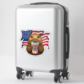 Holografische Patriottische Capybara Sticker (Koffer)
