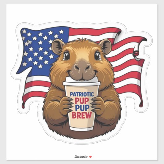 Holografische Patriottische Capybara Sticker (Vel)