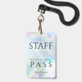 Holografische Personeel All Access Pass-evenement Badge (Voorzijde met lanyard)
