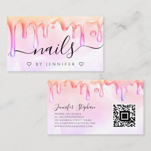 Holografische Poolse driften nagelen Kunstmatige Q Visitekaartje (Voorkant / Achterkant)