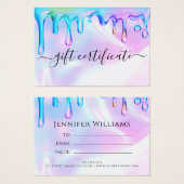 Holografische Poolse druppels nagels Cadeaubon Visitekaartje (Voorkant /achterkant)