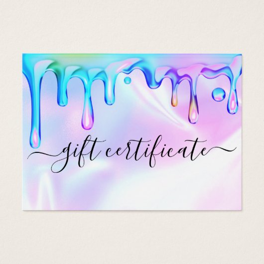 Holografische Poolse druppels nagels Cadeaubon Visitekaartje (Voorkant)