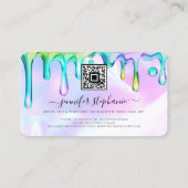 Holografische Poolse druppels nagels QR-code Contactkaartje (Achterkant)