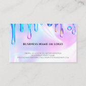 Holografische Poolse druppels nagels schoonheidssa Klantenkaartje (Achterkant)