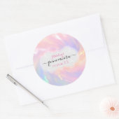 Holografische prinses sparen de datum Quinceañera Ronde Sticker (Envelop)