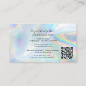 Holografische QR Code Beautician Salon Loyalty Kaa Visitekaartje (Achterkant)