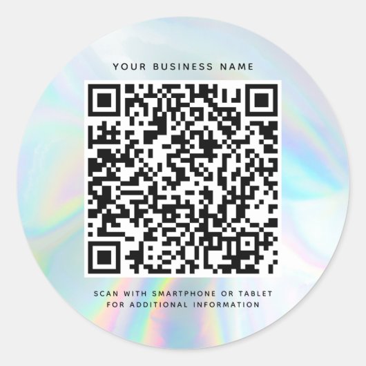 Holografische QR-code Business Custom Ronde Sticker (Voorkant)