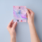 Holografische qr code instagram tekst business log flyer (Hand)