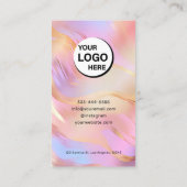 Holografische QR-Code Monogramnaam Visitekaartje (Achterkant)