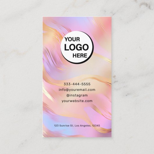 Holografische QR-Code Monogramnaam Visitekaartje (Achterkant)