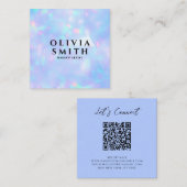 Holografische QR Code Regenboog Schoonheidssalon S Vierkante Visitekaartje (Voorkant / Achterkant)