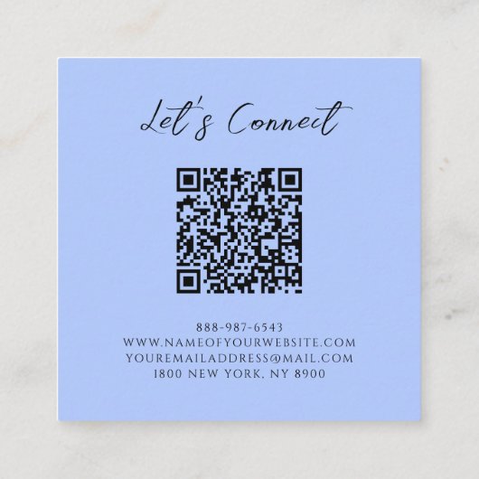 Holografische QR Code Regenboog Schoonheidssalon S Vierkante Visitekaartje (Achterkant)