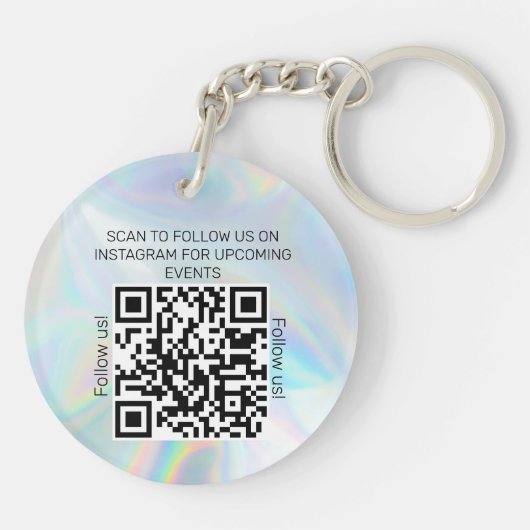Holografische QR Code Sleutelhanger – Aangepaste L (Achterkant)